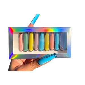 Press on nails, rainbow, cartoon nail art
